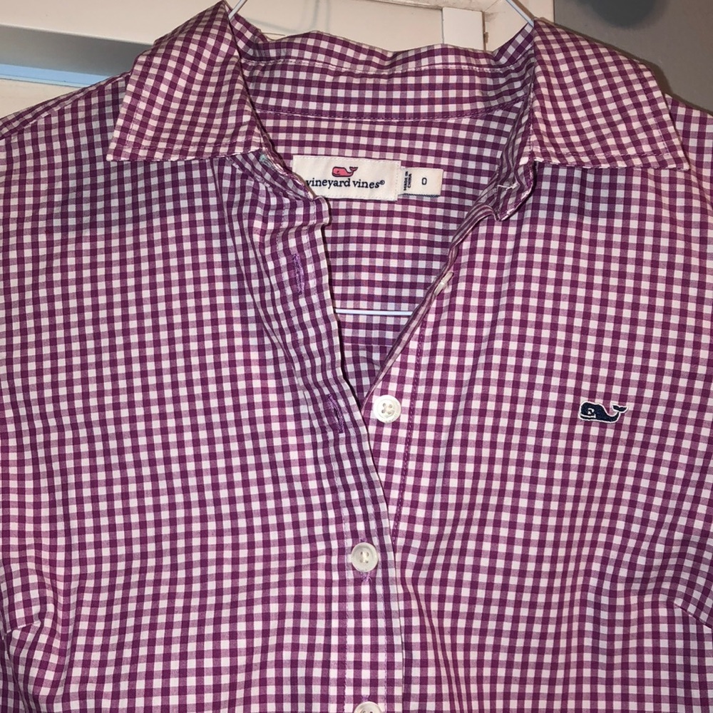 Vineyard Vines Gingham 3 Button Down - image 3